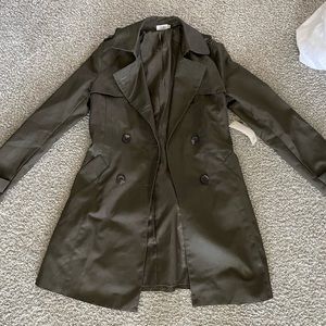 Olive green trench coat